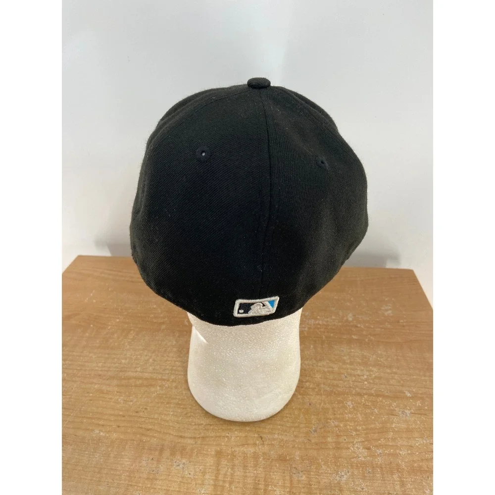New Era 59FIFTY Miami Marlins MLB Fitted Hat Black Blue Size 7 3/8 Baseball Cap